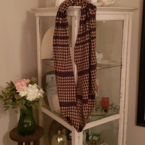 Brown and tan infinity scarf